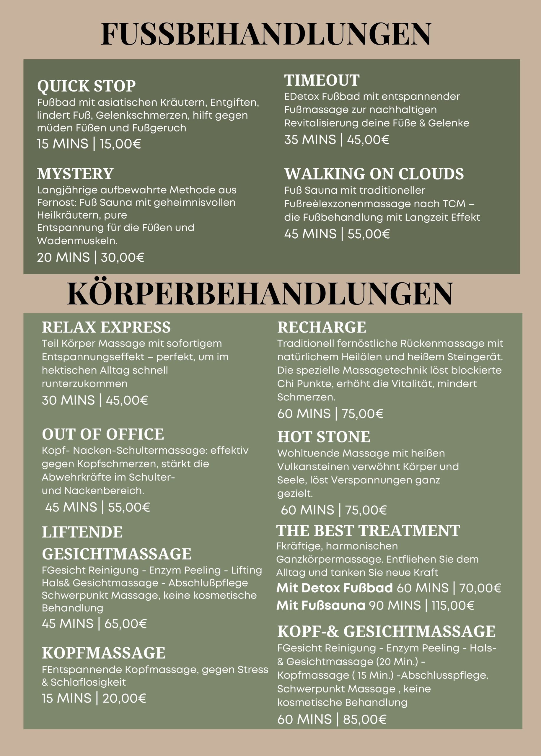 Tre Beauty Spa Hamburg Menu 25